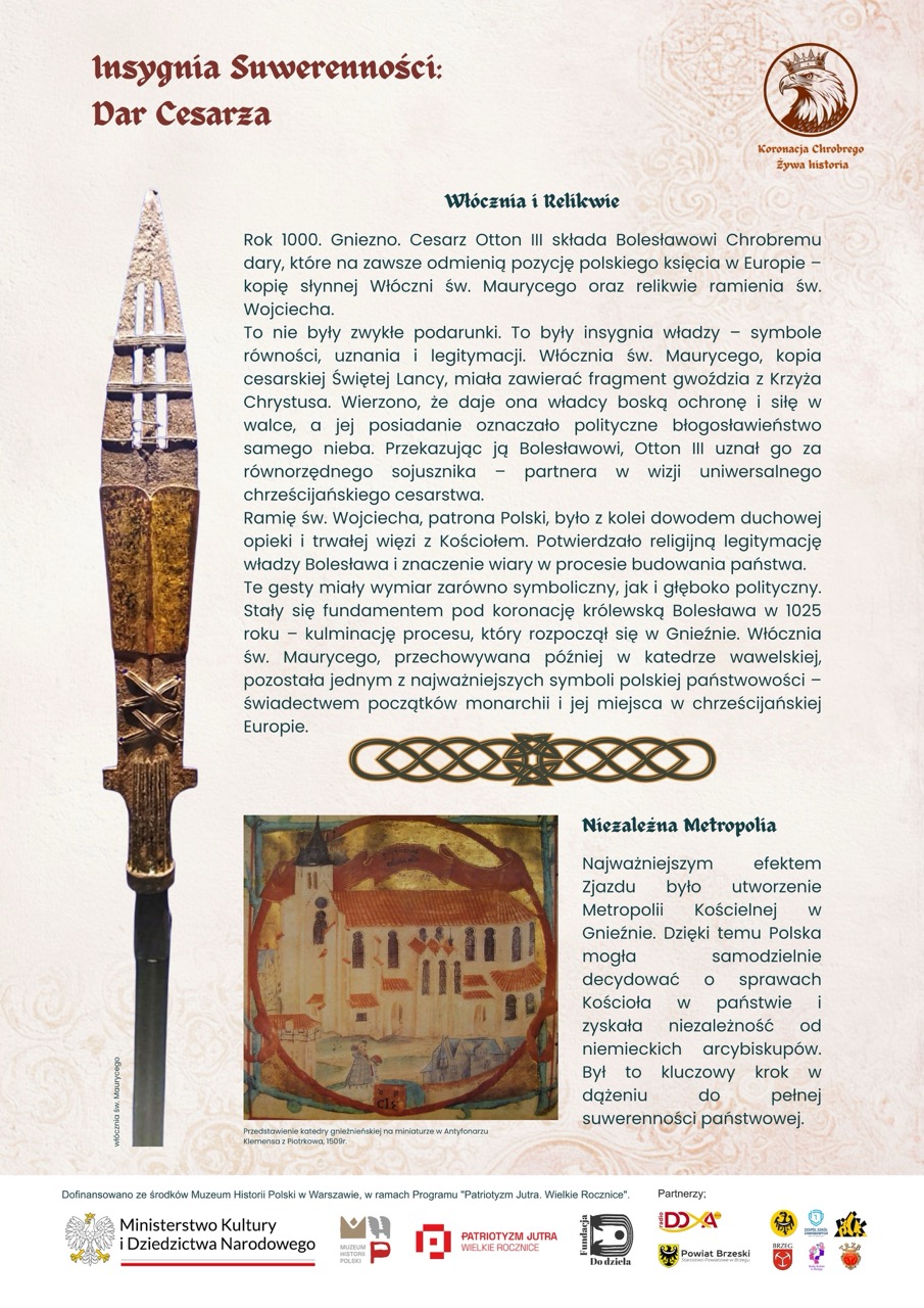 Korona, berło i jabłko królewskie – insygnia średniowiecznego monarchy.