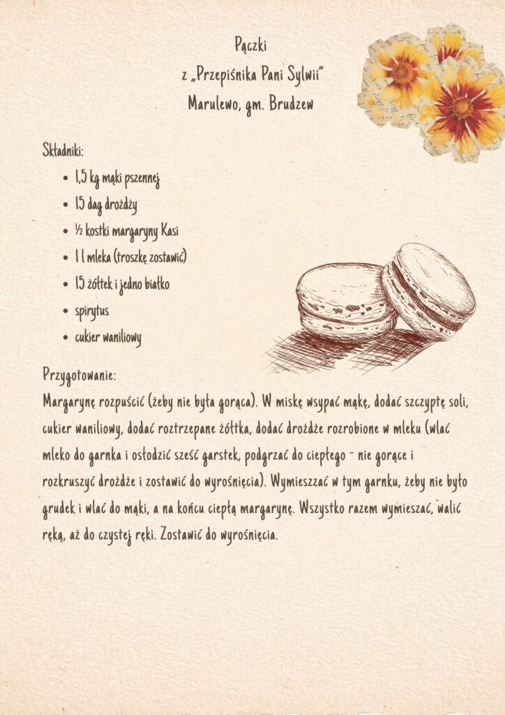 Przepis na pączki na kartce